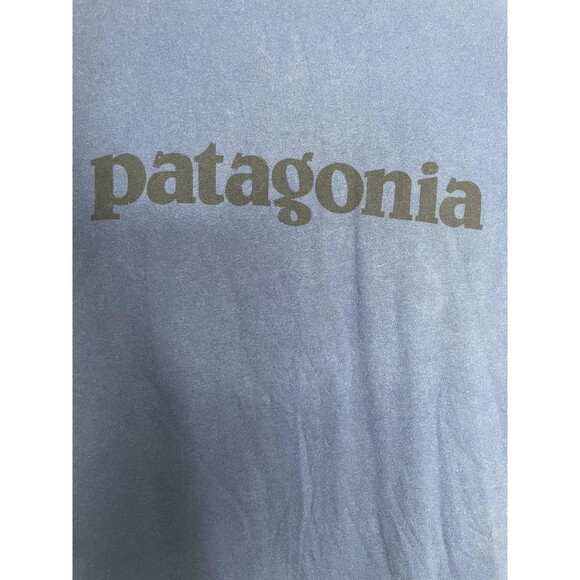 Patagonia Shirt Mens Extra Small Blue Short Sleeve Logo Graphic Tee Top Casual - Picture 3 of 6